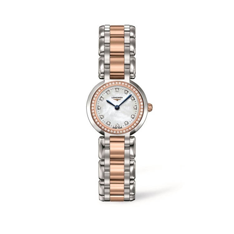 LONGINES PRIMA LUNA L8.109.5.89.6 Quarzo 23 mm Acciaio Oro Rosa Diamanti