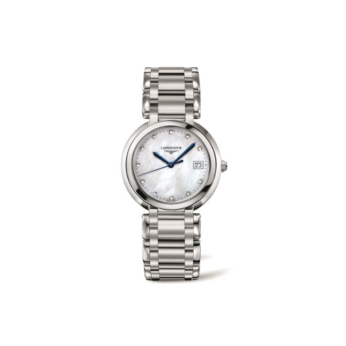 LONGINES BEFORE LUNA L8.114.4.87.6 Quartz 34 mm mother-of-Pearl Diamonds