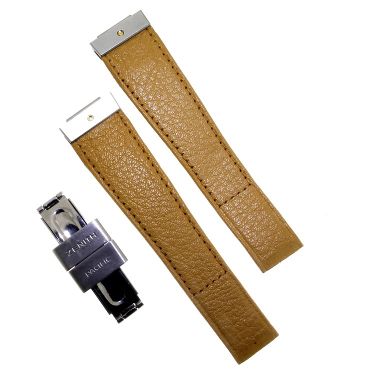 Zenith Bracciale pelle Pacific 16/18 mm con attacchi e chiusura in acciaio