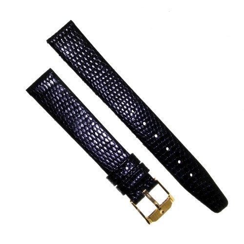 MOVADO Cinturino in pelle nera 16 mm con fibbia  originale placcata 14 mm