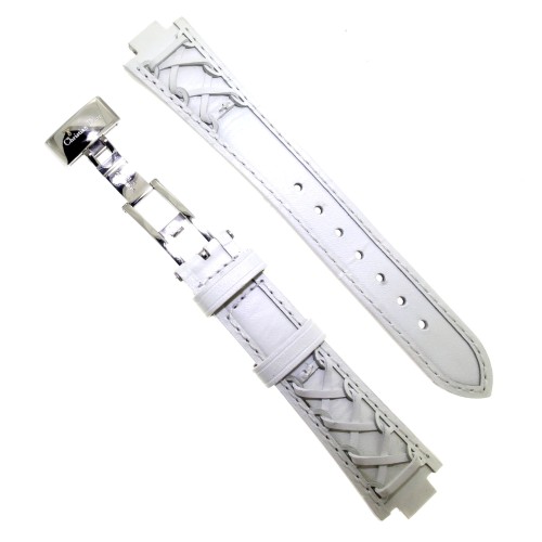 Christian Dior Cinturino in pelle bianco 8/18/14 mm per modello Riva