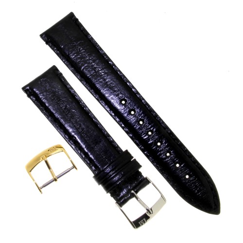 Cinturino Vitello Cucito a Mano Nero opaco 20/18 mm classico