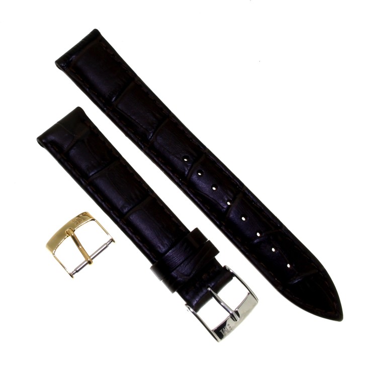 Cinturino Stampa Alligatore Marrone Scuro Opaco 18/16 mm classico