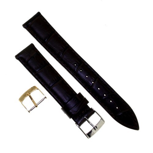 Cinturino Stampa Alligatore Marrone Scuro Opaco 18/16 mm classico