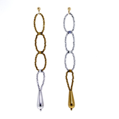 Orecchini lunghi Ematite Argento cod 309