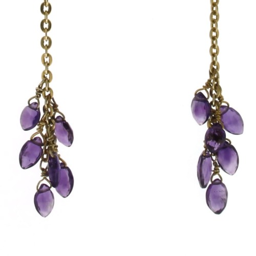 Orecchini lunghi Ametista Argento cod 292