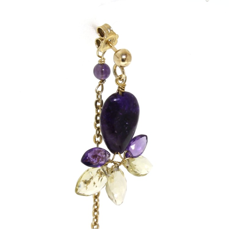 Orecchini lunghi Ametista Argento cod 292