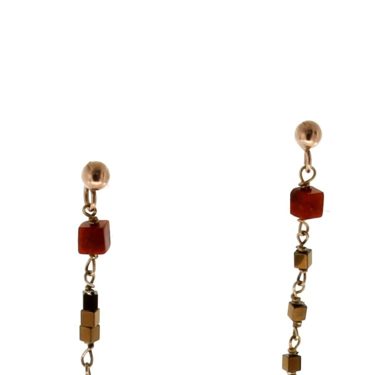 Orecchini lunghi Road Stone Ematite Argento cod 298