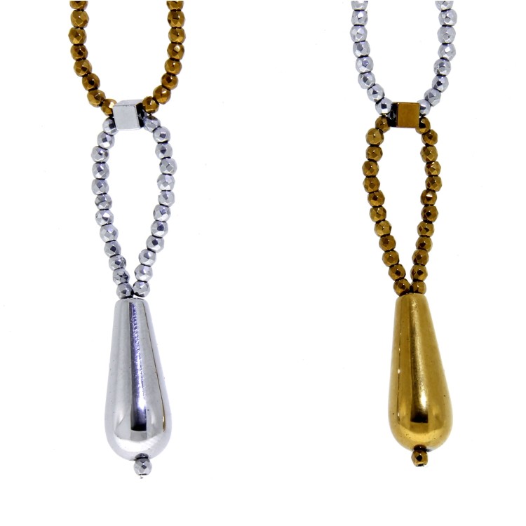 Orecchini lunghi Ematite Argento cod 309