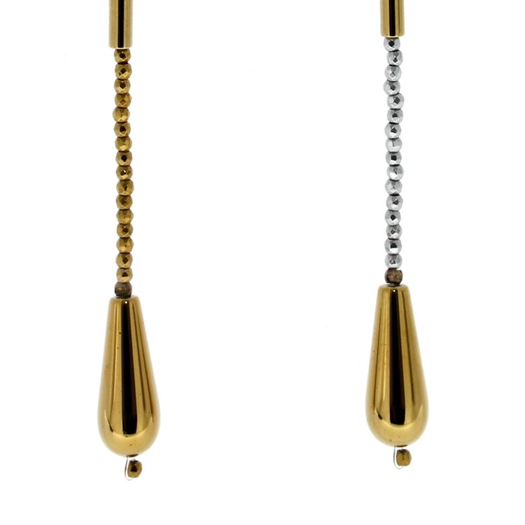 Orecchini lunghi Ematite Argento cod 311