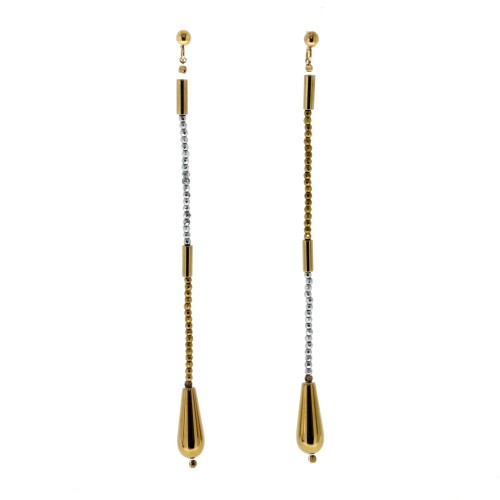 Orecchini lunghi Ematite Argento cod 311