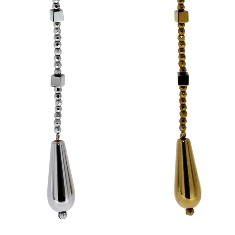 Orecchini lunghi Ematite Argento cod 312