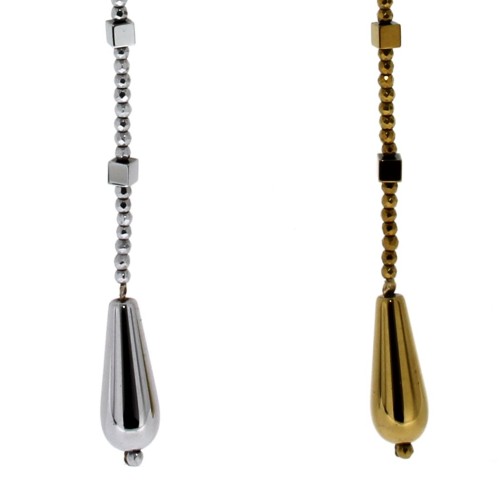 Orecchini lunghi Ematite Argento cod 312