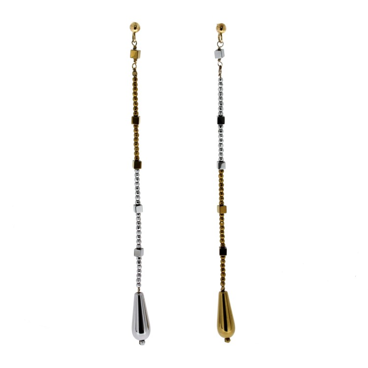 Orecchini lunghi Ematite Argento cod 312