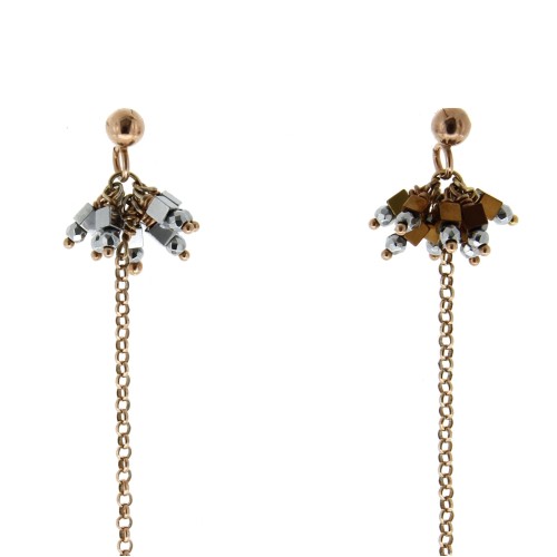 Orecchini Perla Grigia Ematite Argento, cod 322