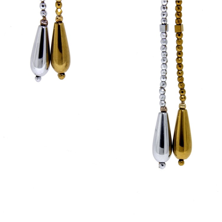 Orecchini lunghi Ematite Argento cod 334