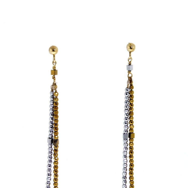 Orecchini lunghi Ematite Argento cod 334
