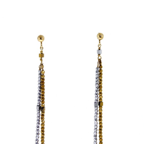 Orecchini lunghi Ematite Argento cod 334