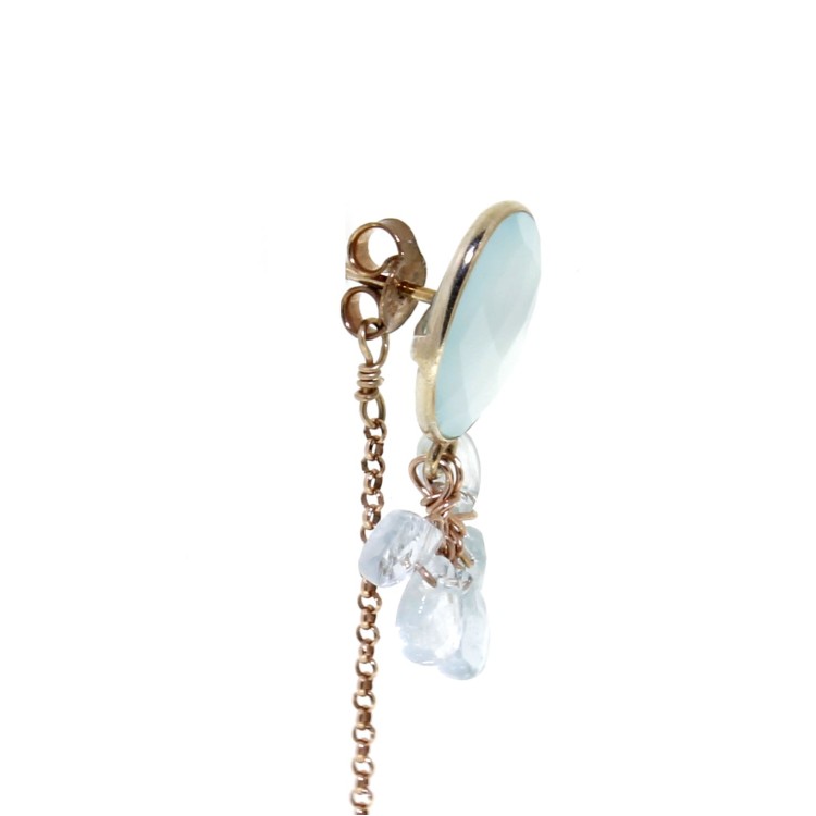 Orecchini lunghi Aquamarina Argento cod 357