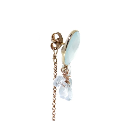 Orecchini lunghi Aquamarina Argento cod 357