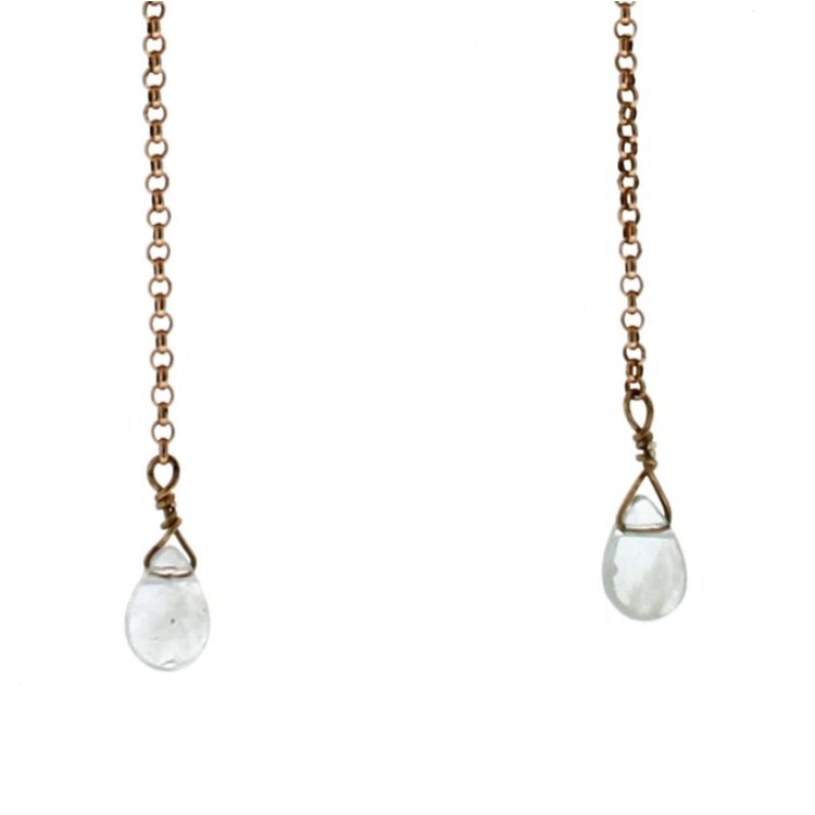 Orecchini lunghi Aquamarina Argento cod 357