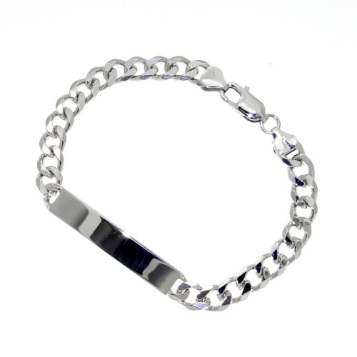 Bracciale Argento Targhetta  8 mm