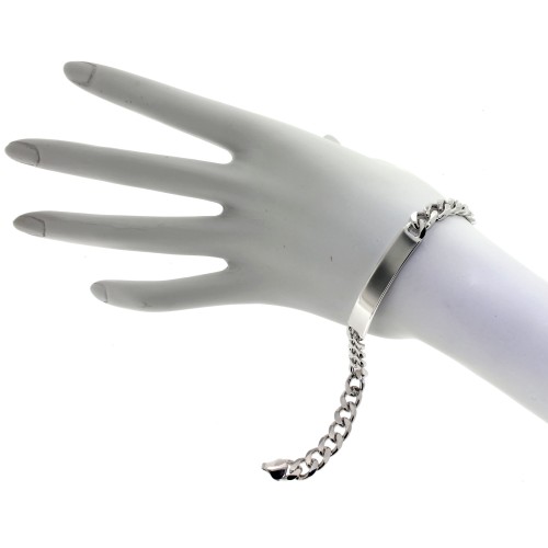 Bracciale Argento Targhetta  8 mm