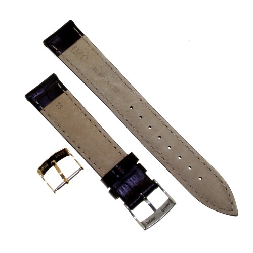 Cinturino Stampa Alligatore Marrone Scuro Opaco 18/16 mm classico