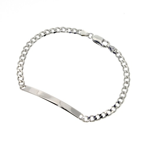 Bracciale Argento Targhetta misura 4,7 x 1,4 mm maglia Grumetta gr 8,5