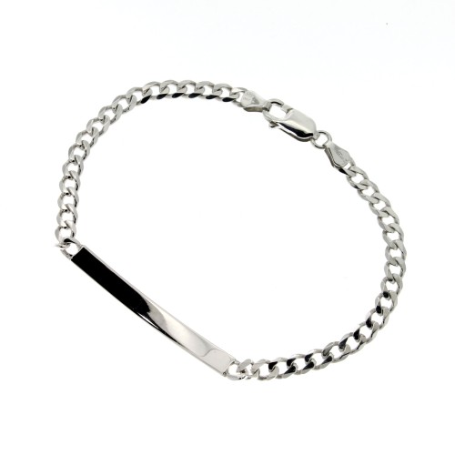 Bracciale Argento Targhetta misura 4,7 x 1,4 mm maglia Grumetta gr 8,5