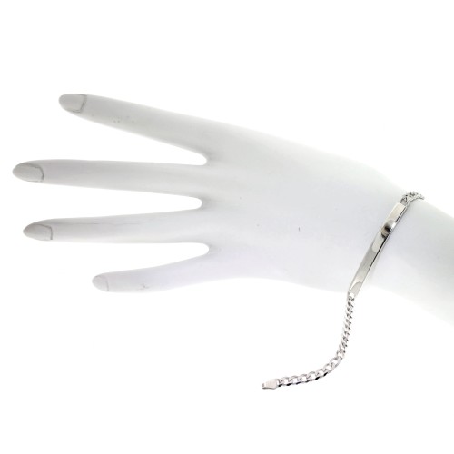 Bracciale Argento Targhetta misura 4,7 x 1,4 mm maglia Grumetta gr 8,5