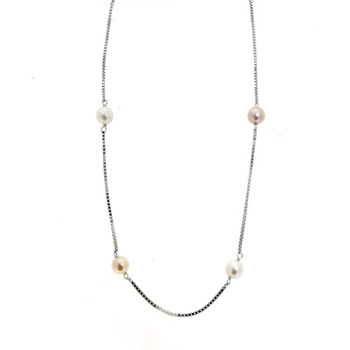 Collana Tipo Cha 47 cm Perle 6,5 mm Oro 18 kt 7,9 gr