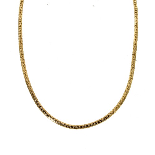 Collana Piatta Fantasia 43,5 cm Oro 750 18 kt 5,3 gr