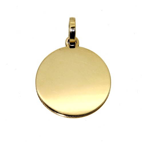 Medaglia Rotonda Lucida liscia per incisione misura diametro 20 mm Oro 18 kt 3,6 gr