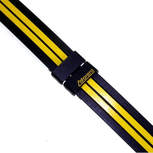 Vetta Cinturino in Caucciù nero e giallo Astorera 20/14 mm