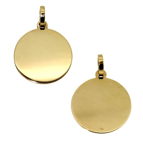 Medaglia Rotonda Lucida Incisa a scelta diametro 20 mm Oro 18 kt 3,6 gr
