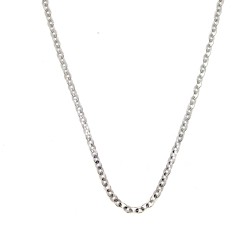 Collana Rolò Piatta Anelli misura 51 cm Oro Bianco 18 kt 8,1 gr