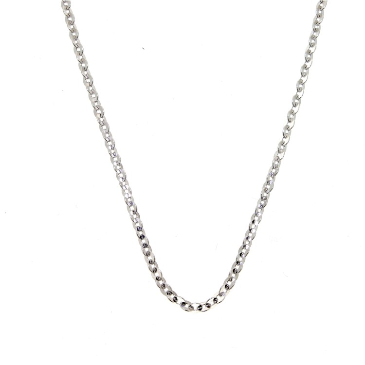 Collana Rolò Piatta Anelli 51 cm Oro Bianco 18 kt 8,1 gr