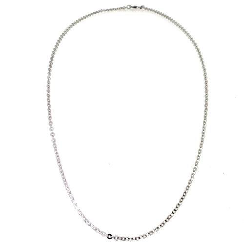 Collana Rolò Piatta Anelli 51 cm Oro Bianco 18 kt 8,1 gr