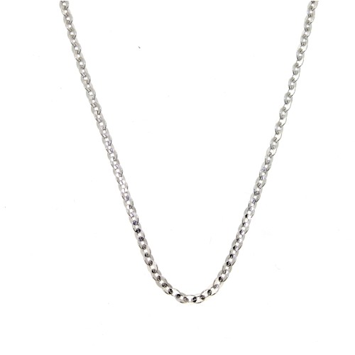 Collana Rolò Piatta Anelli 51 cm Oro Bianco 18 kt 8,1 gr