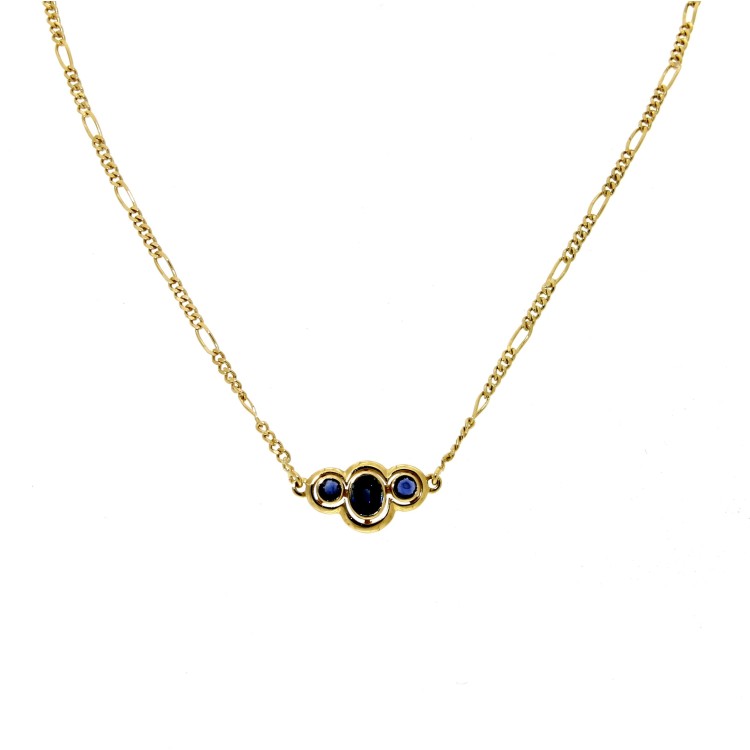 Collana Zaffiro ct 1,10 misure 42 cm Oro 18 kt 6,6 gr