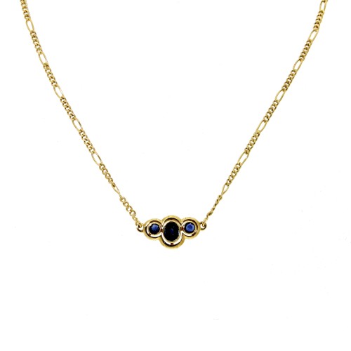Collana Zaffiro ct 1,10 misure 42 cm Oro 18 kt 6,6 gr