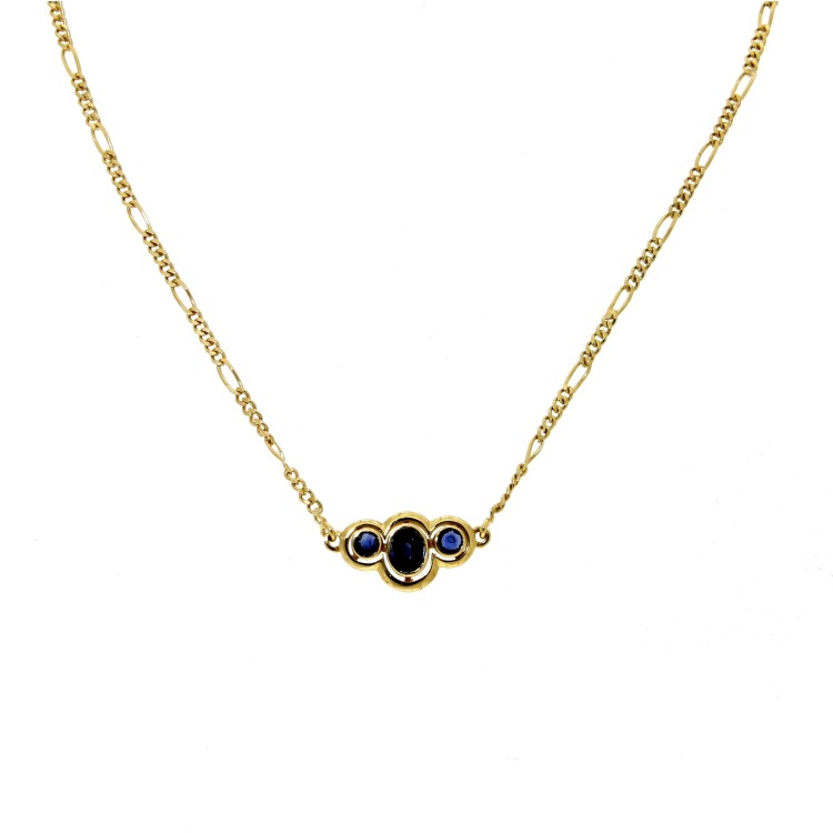 Collana Zaffiro ct 1,10 misure 42 cm Oro 18 kt 6,6 gr