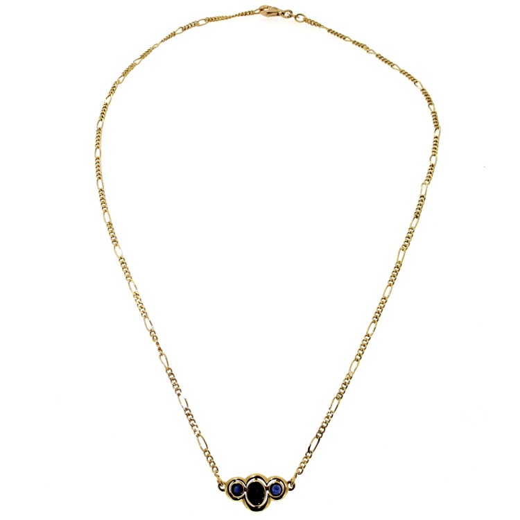 Collana Zaffiro ct 1,10 misure 42 cm Oro 18 kt 6,6 gr