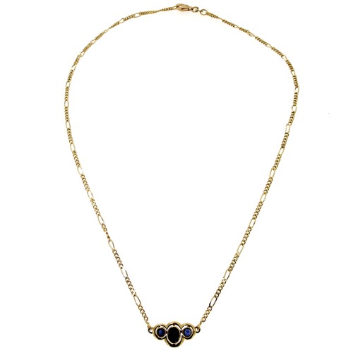 Collana Zaffiro ct 1,10 misure 42 cm Oro 18 kt 6,6 gr