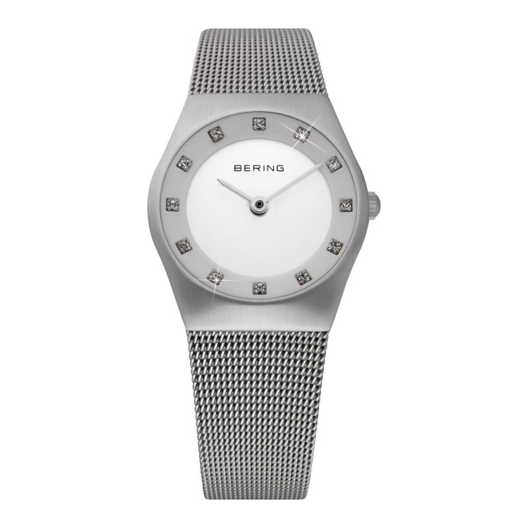 BERING Sapphire Crystal, 11927-000 misura 27 mm Swarovski, Steel Case, Mesh Ban