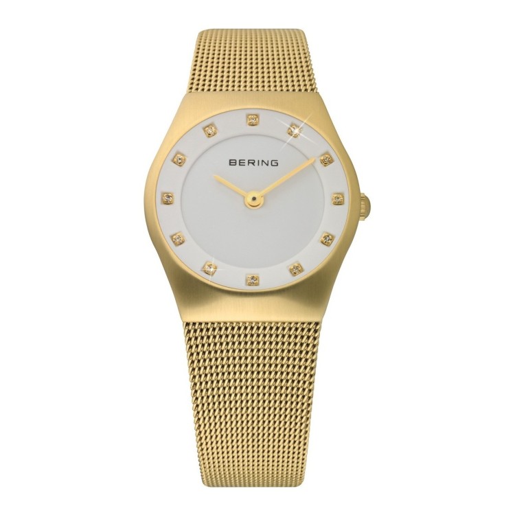 BERING Sapphire Crystal, 11927-334 misura 27 mm Swarovski, Steel Case, Mesh Ban
