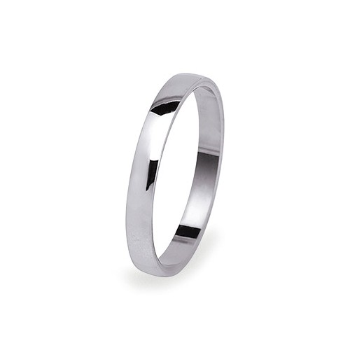Fede Rettangolare Oro Bianco 18 kt Larghezza 3 mm gr 3,3 medi