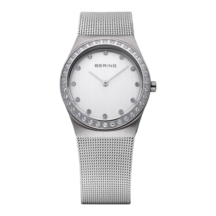 BERING Sapphire Crystal, 12430-000 misura 30 mm Swarovski, Steel Case, Mesh Ban