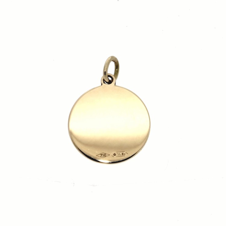 Medaglia Rotonda Lucida Incisa a scelta diametro 16 mm Oro 18 kt 2 gr